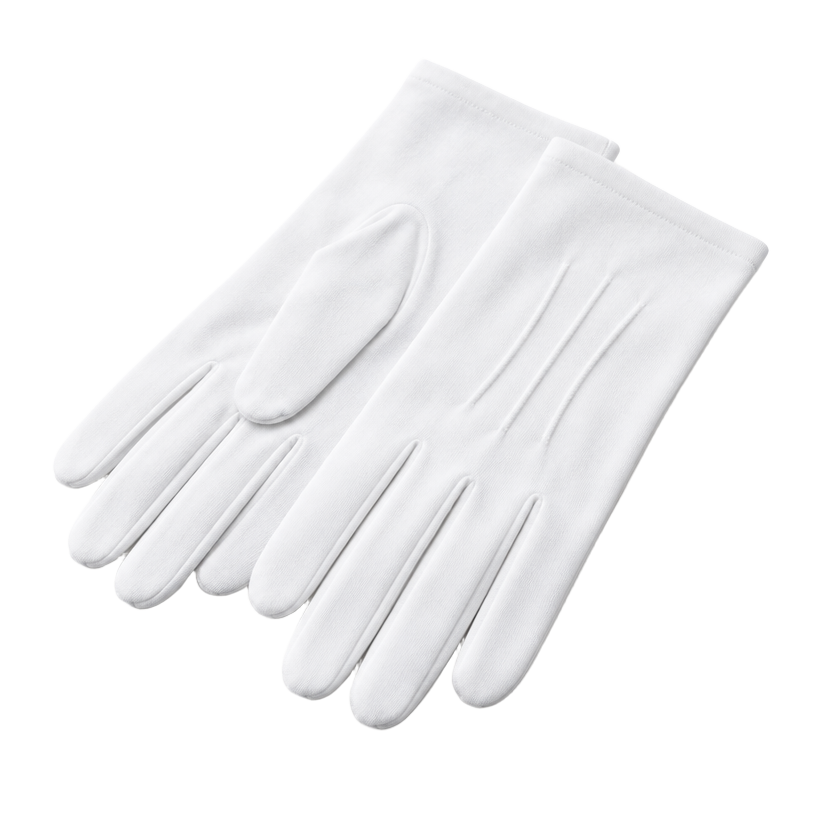 A pair of white gloves